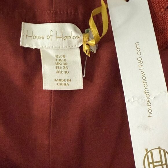 House Of Harlow 1960 Womens Linen Blend Romper With Belt Size 6 - Picture 4 of 14